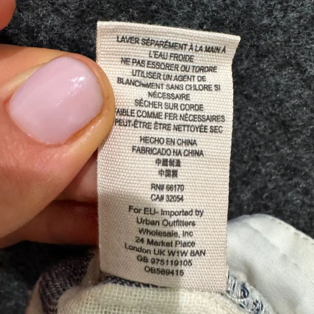 Free People Shorts Women's 2 Ivory Blue Striped Summer Beach Mini - Picture 9 of 9